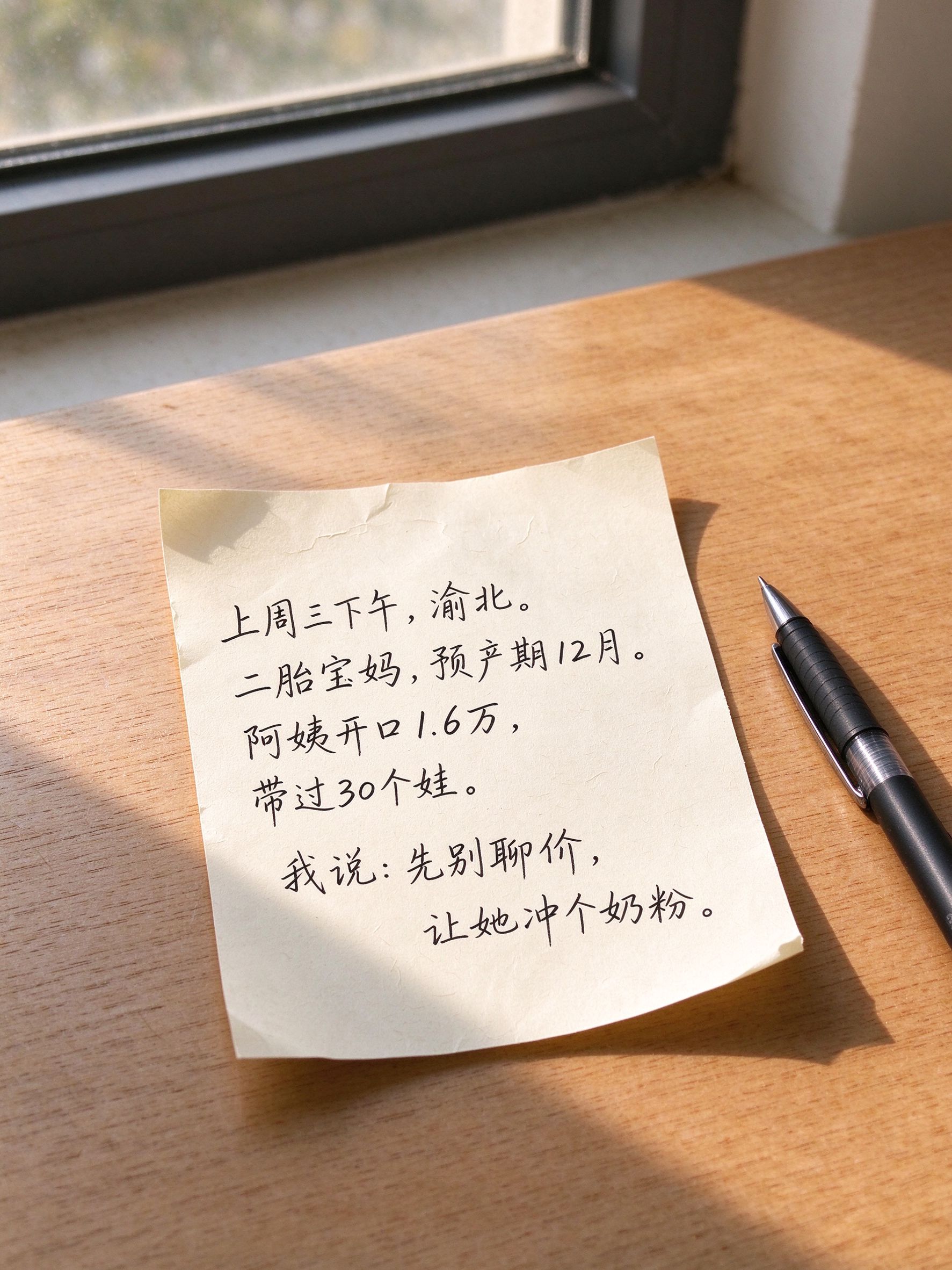 面试月嫂时让她现场冲一次奶粉：先放水还是先放粉，一考就知道经验够不够